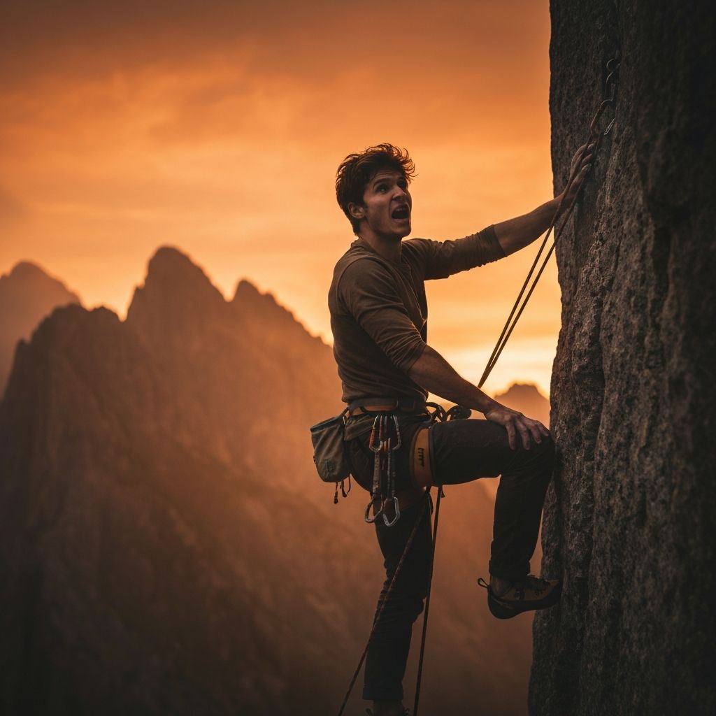 Climber on mountain
